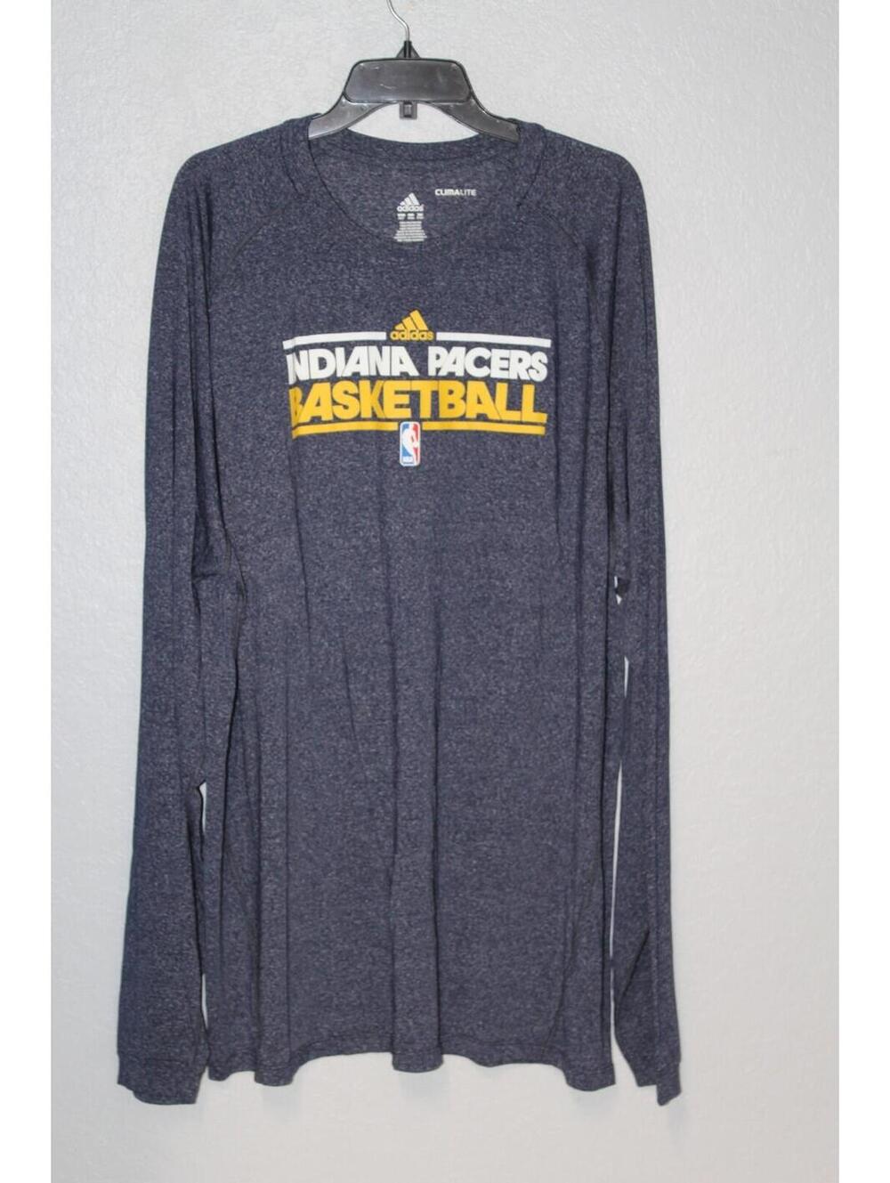 Indiana Pacers Adidas NBA Long Sleeve Shirt Men 3XLT Big Tall Performance